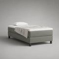 Boxspringbett-Set 90 × 200 cm ohne Kopfteil, mit Bonellfederkernmatratze und Topper, Polyesterbezug, Grau