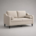 Rechteckiges 2-Sitzer-Sofa mit Stoffbezug und Schaumstoffpolsterung, Beige/Schwarz, 160 x 85 x 90 cm